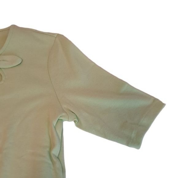 Karen Scott Petite Small Calm Aloe Green Top Pullover Bow NWT - Picture 5 of 9